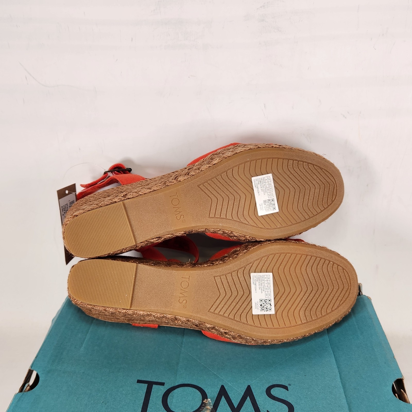 Size 9 – TOMS Kinsley – Flame Slubby Woven Bow Tow