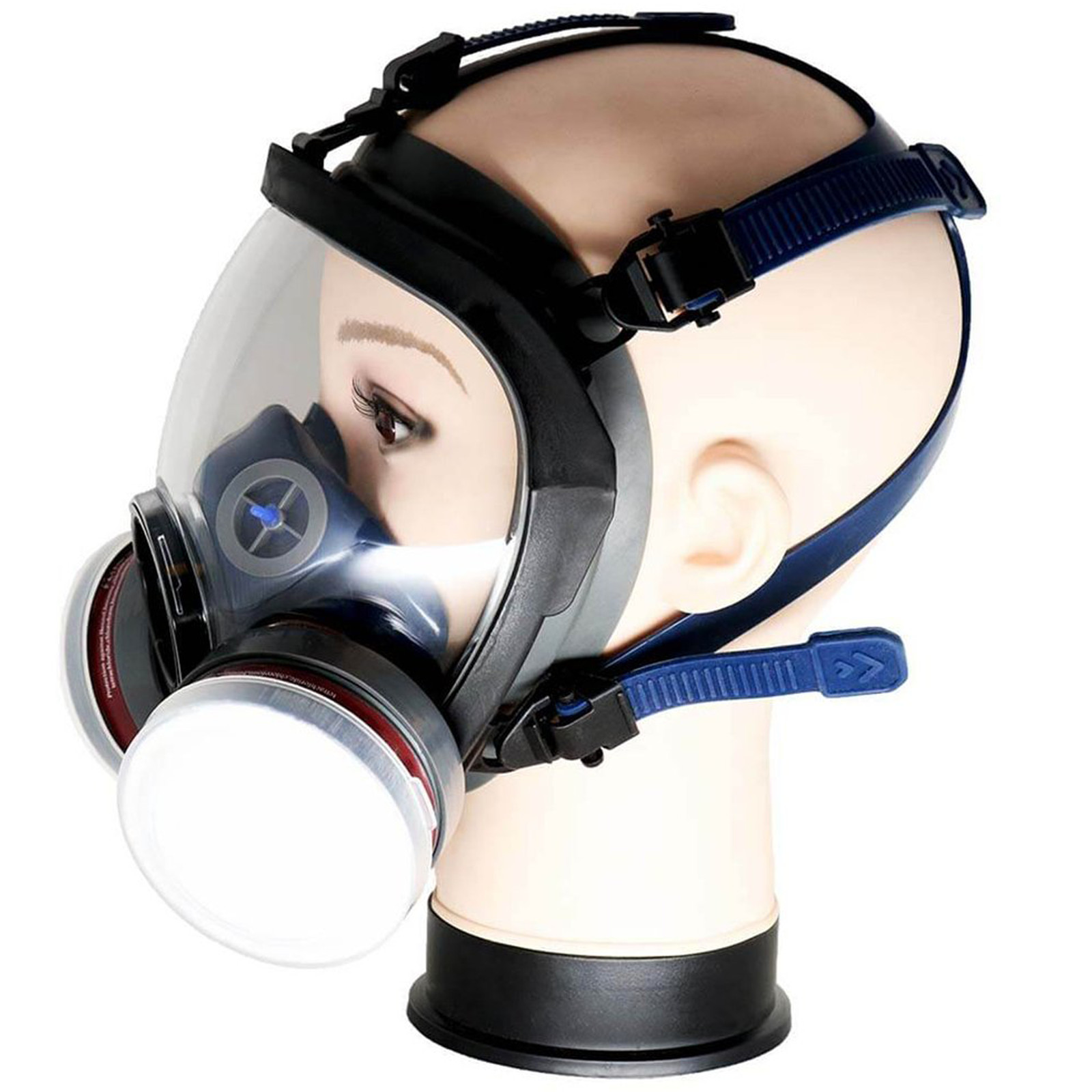 In Stock PD100 Full Face Gas Mask Respirator ASTM Dual Activated Charcoal Filter