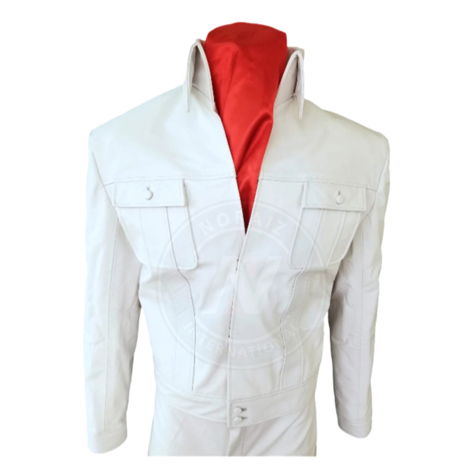 White Soft Sheepskin Leather Elvis 1968 Comeback Suit | Tribute Costume Outfit