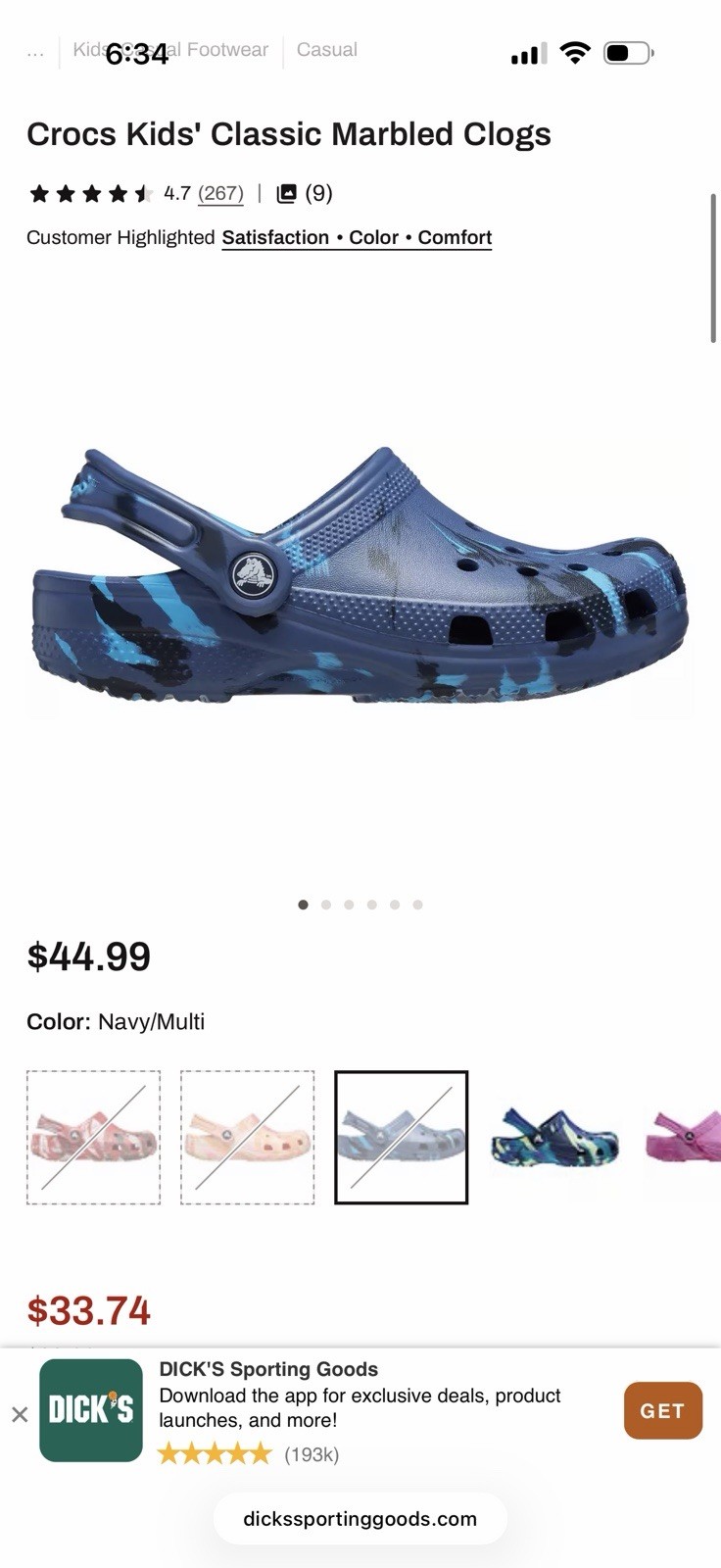 Toddler Classic Marbled Crocs