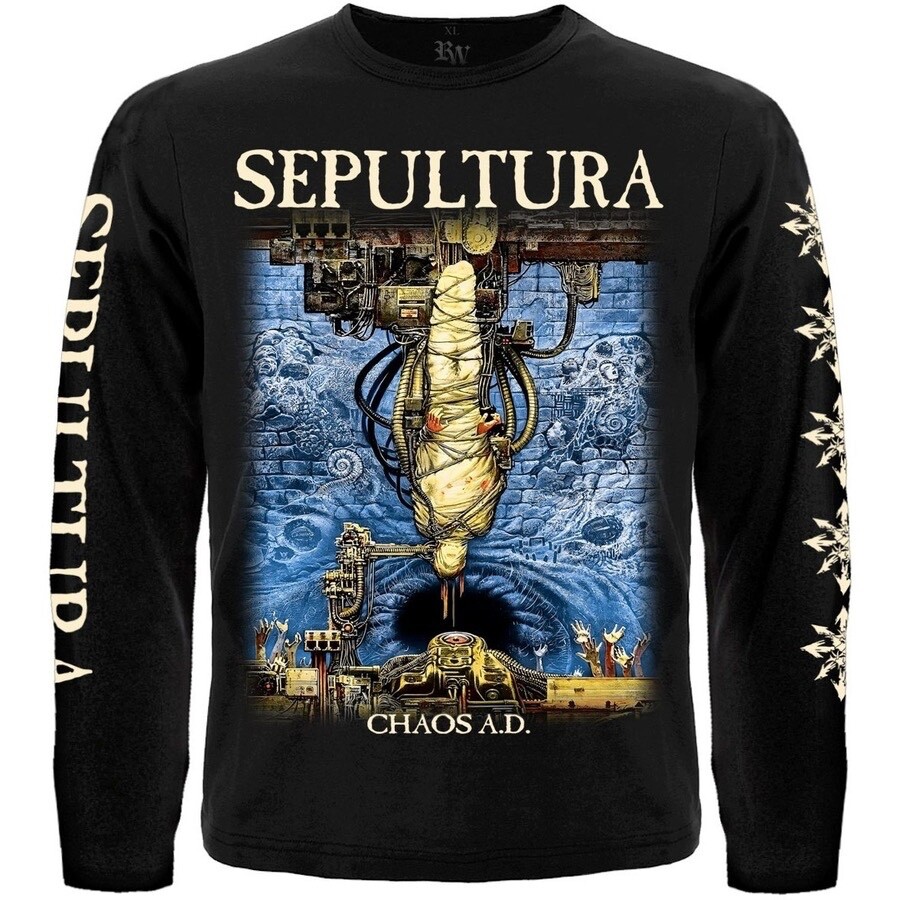 Sepultura “Chaos A.D.” Long Sleeve Black T-Shirt obituary death slayer