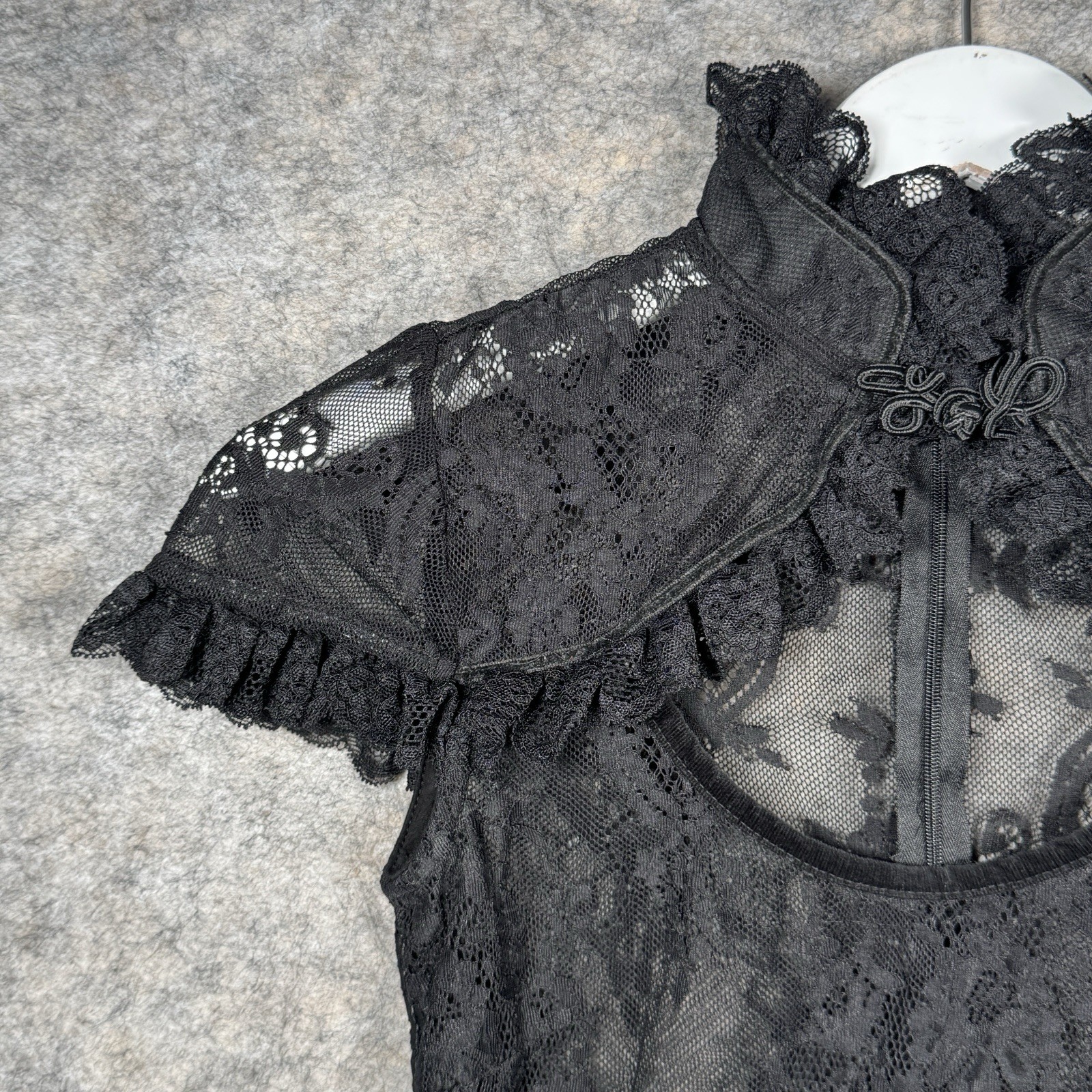 Womens Killstar Black Lace Grunge Gothic Style Top Size XS 13×17