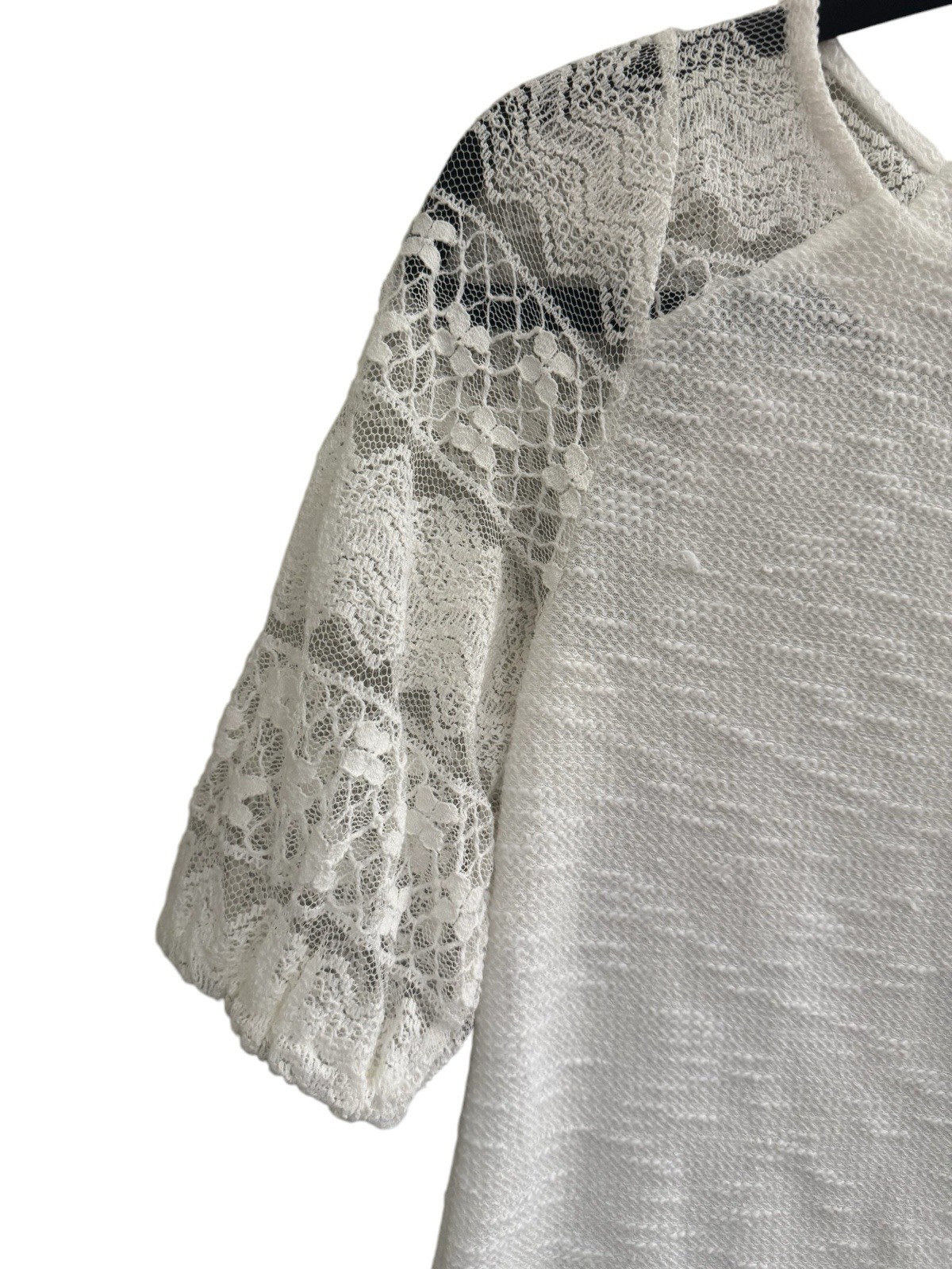 Anthropologie Postmark Crop Top Size Small Lace Sleeves Preppy Cottagecore #4422