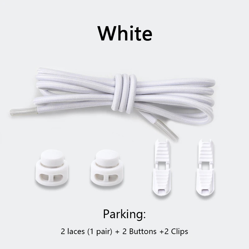 No Tie Elastic Shoelaces Spring Button Up Laces for Sneakers Classic Shoe Access
