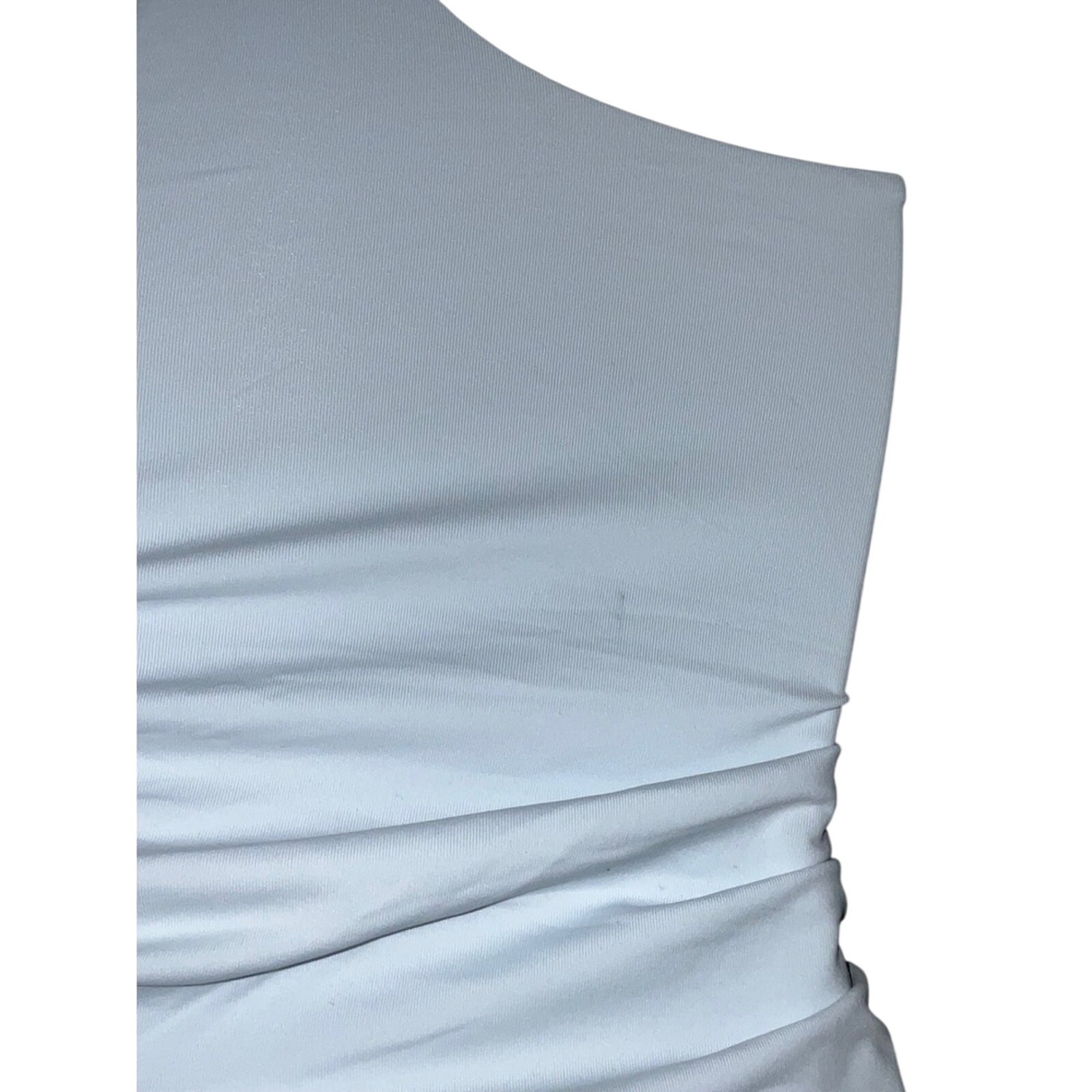 Babaton Aritzia One Shoulder Ruched Bodycon Mini Dress Ice Blue Size XS NWOT