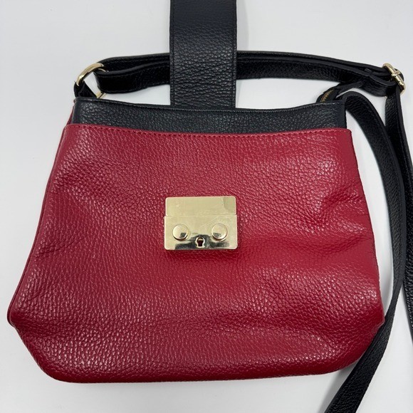 Valetnia Red Black Made in Italy Women’s Leather Purse 7.25×9.75×3