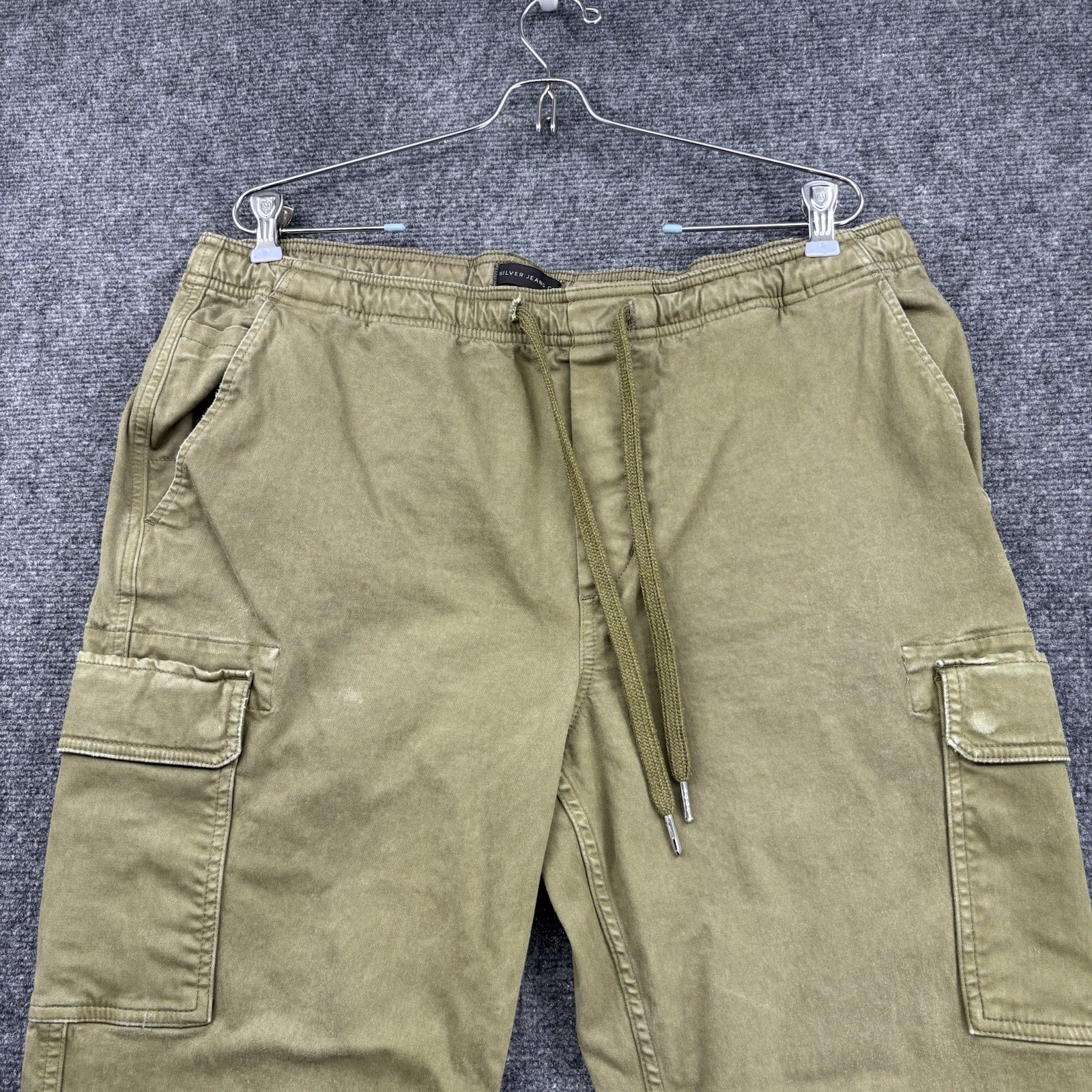 Silver Jeans Olive Green Pull On Cargo Pant Men’s 36X30 Streetwear Gorpcore