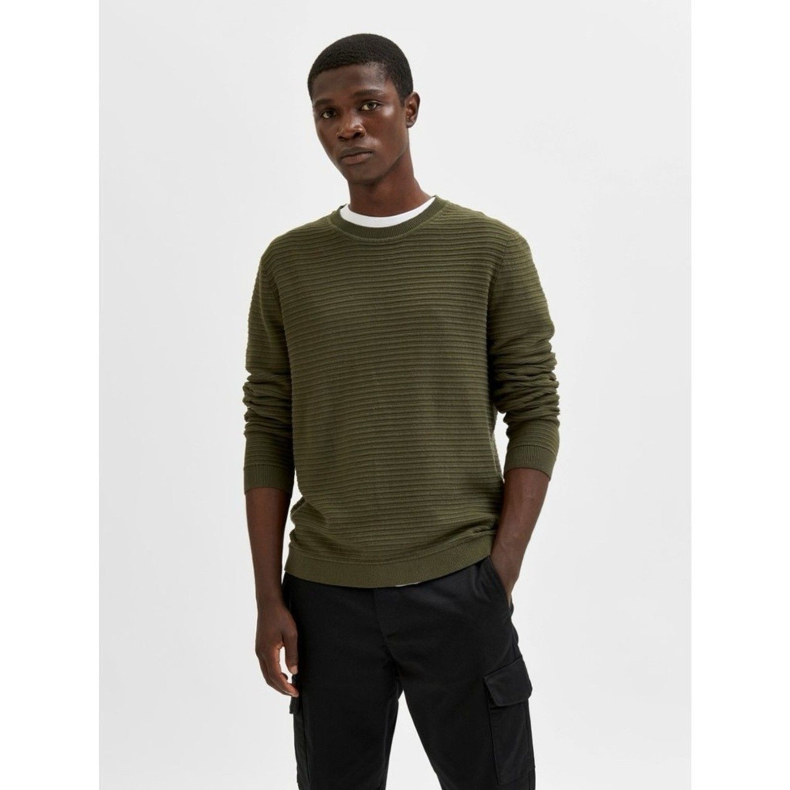 Bench Men Olive Green Crewneck Sweater Size Large