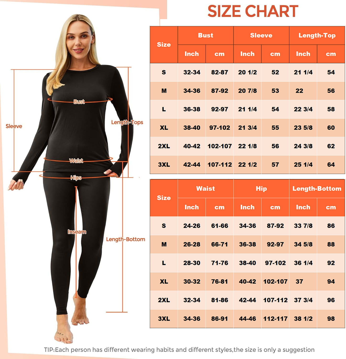 Women Ultra Soft Long Johns Set Thermal Base Layer Top + Bottom Underwear Set