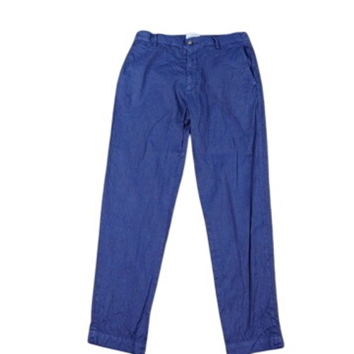 Umberto Carro Positano Linen Blend Trousers Mens Actual 30×30 Blue Texured Italy