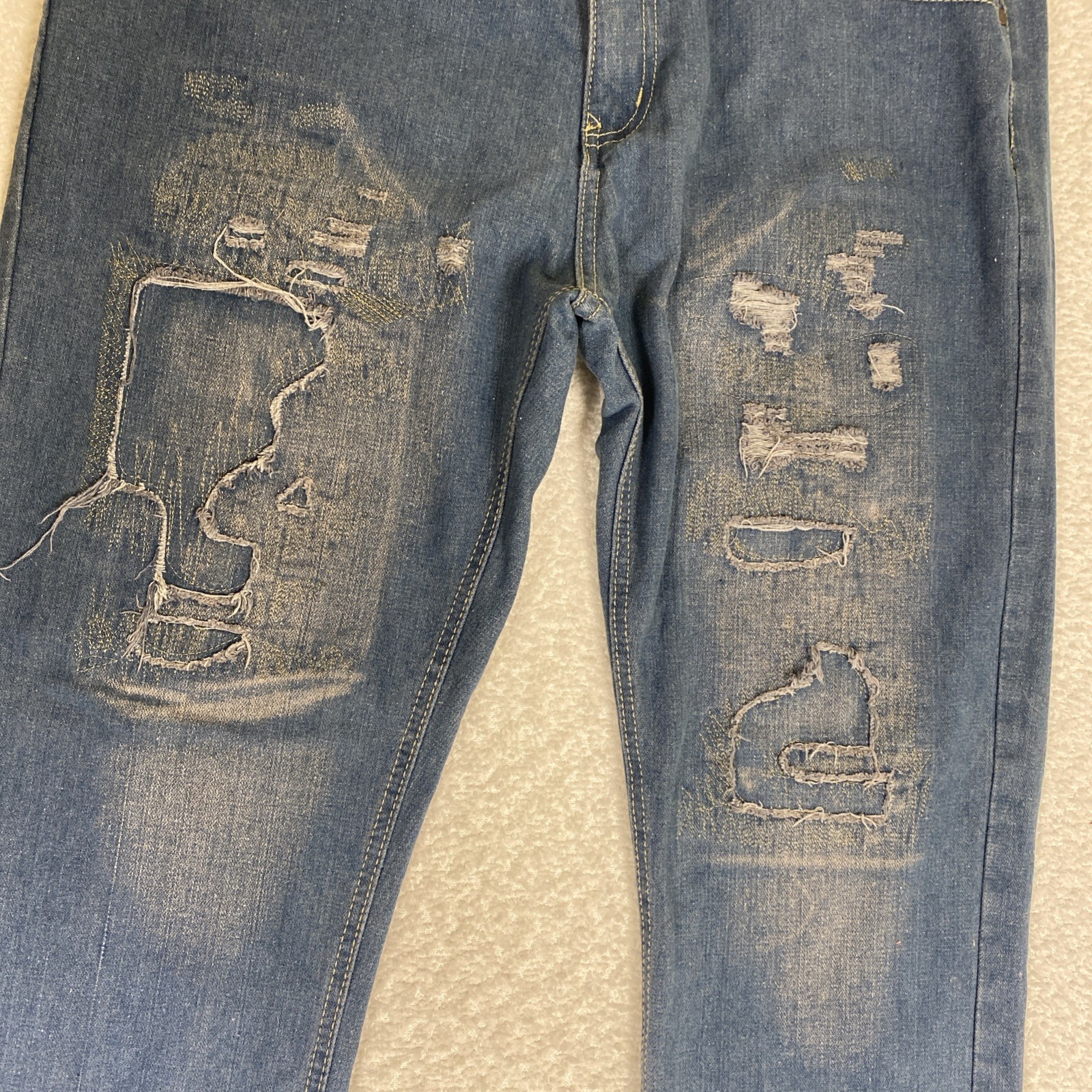 VTG. 90’s PHAT FARM Distressed Jeans Mens 38×30 Street Wear Grunge Hip Hop