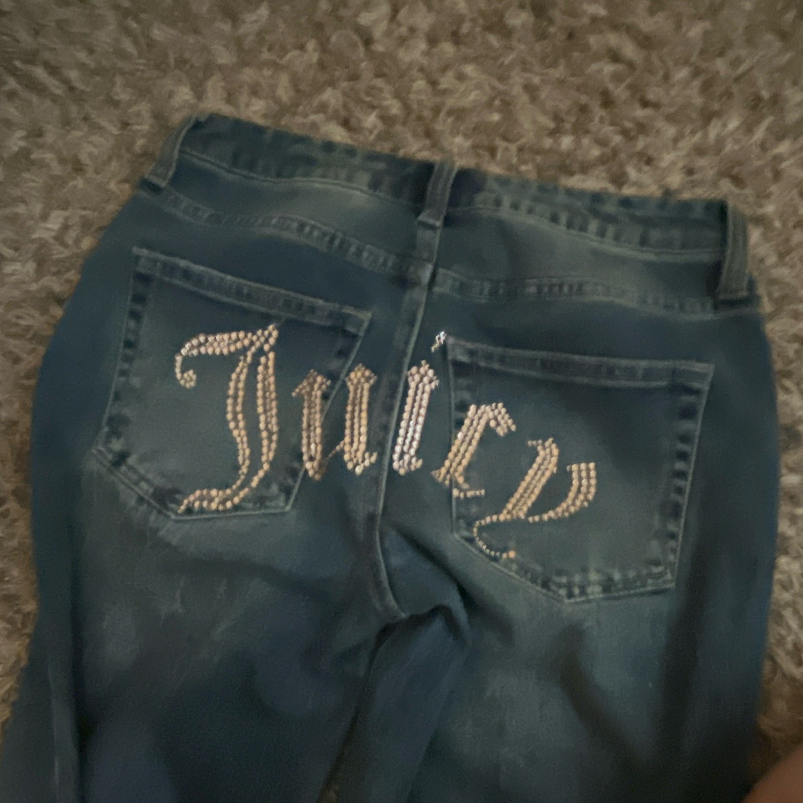 Juicy Couture Womens Blue Medium Wash Straight Jeans Mid Rise Stretch Size 4