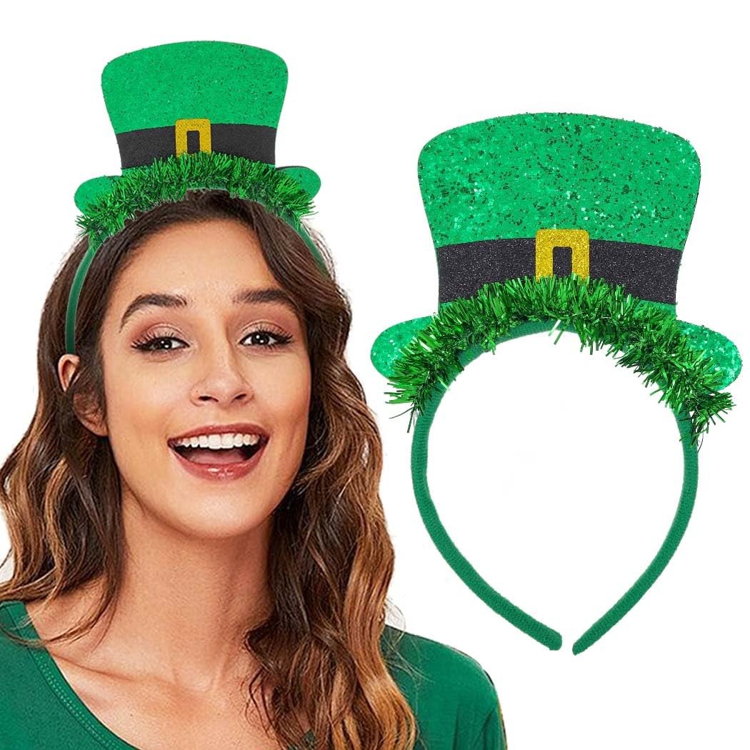 Uranian St. Patrick’s Day Headbands Green Hat 4.3*5.1 IN/11*13 cm,