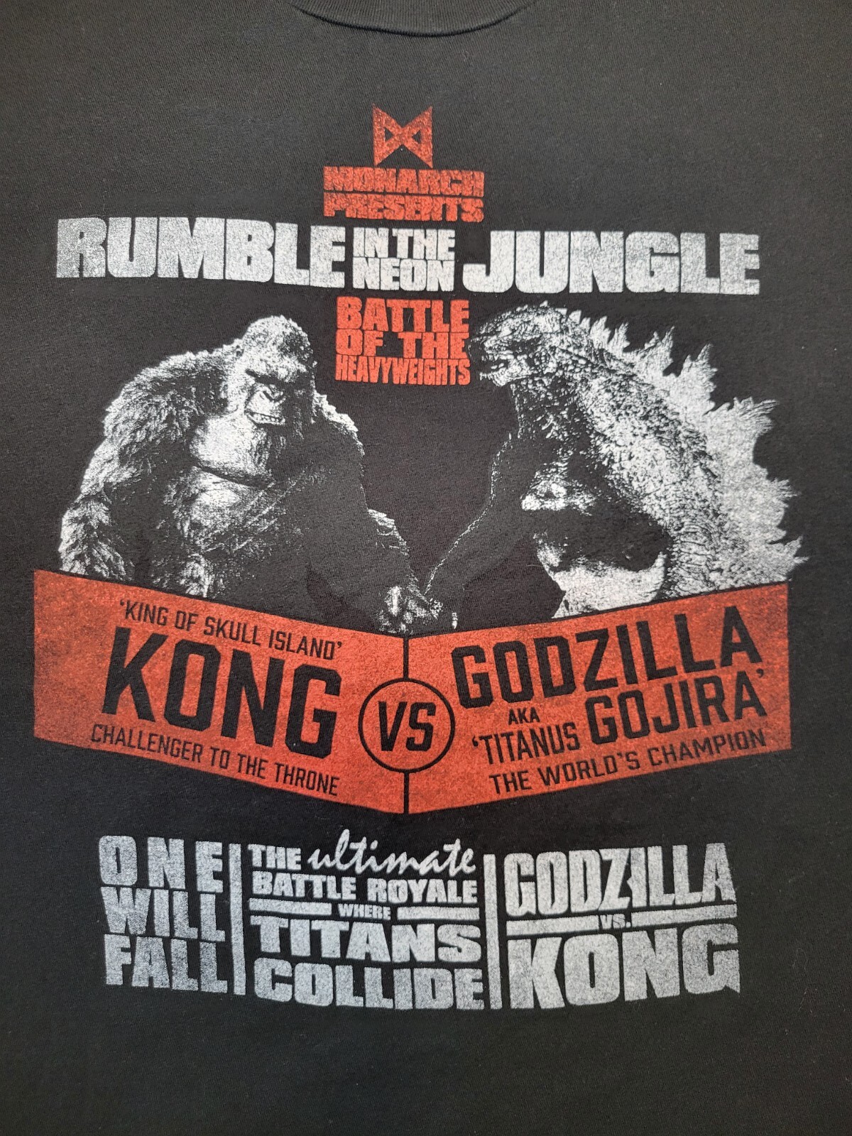 King Kong Vs Godzilla Rumble In The Jungle Shirt Mens M Monarch Titans Collide.