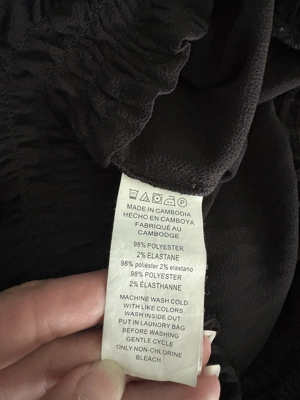 Michael Kors Black Puff Sleeve Smocked Hem Blouse Size Large NWOT