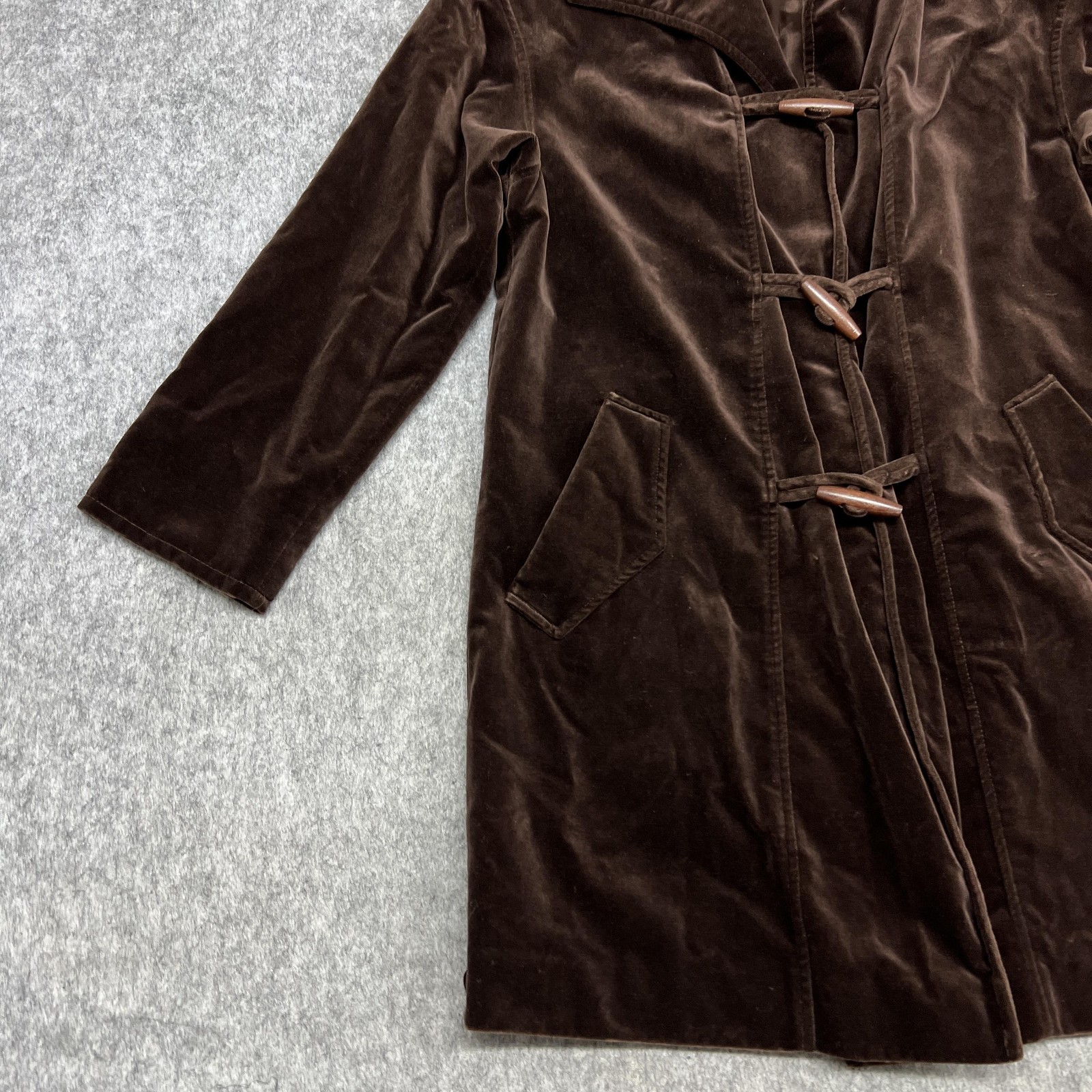 Vintage J Jill Coat Womens S Brown Velvet Toggle Lined Duster Missy Whimsigoth