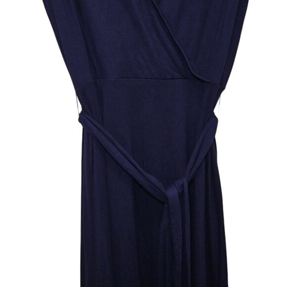 Chelsea & Theodore Belted Knee Length Dress Size Large New Navy Blue Office