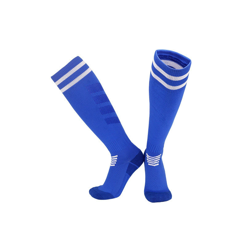 Men Knee High Sport Socks Anti Slip Athletic Casual Stockings Football Striped