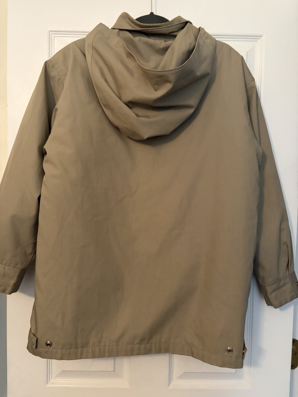 London Fog Coat Jacket Removable Quilted Lining Beige Women’s Tan Large Hooded