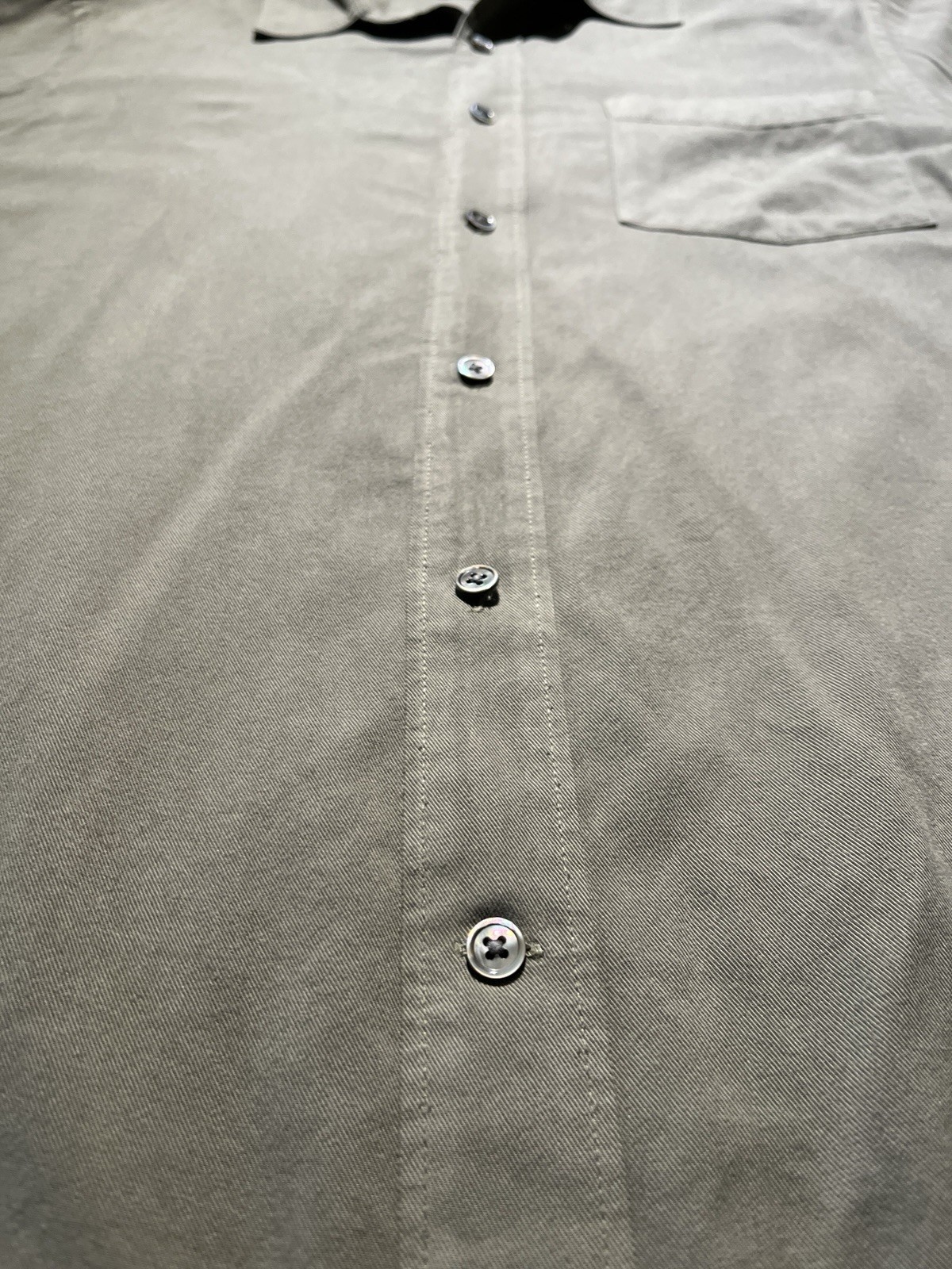 Huckberry Buck Mason Skyline Poplin Button Down Shirt Mens Large Olive Rayon