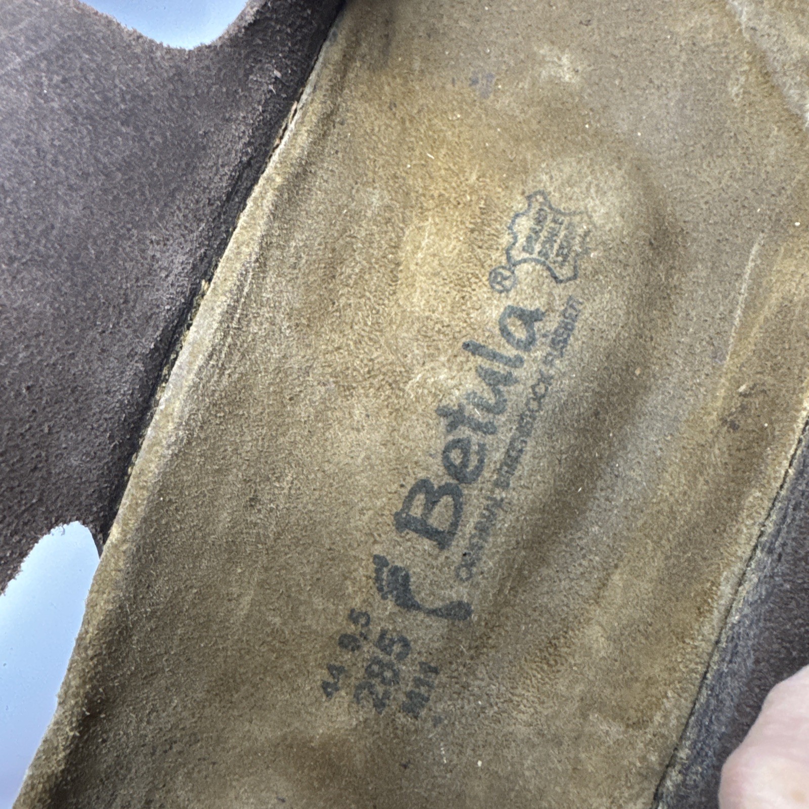 Betula Birkenstock 285 Double Strap Sandals EU 44 9.5 M11 Dark Brown w/Backstrap