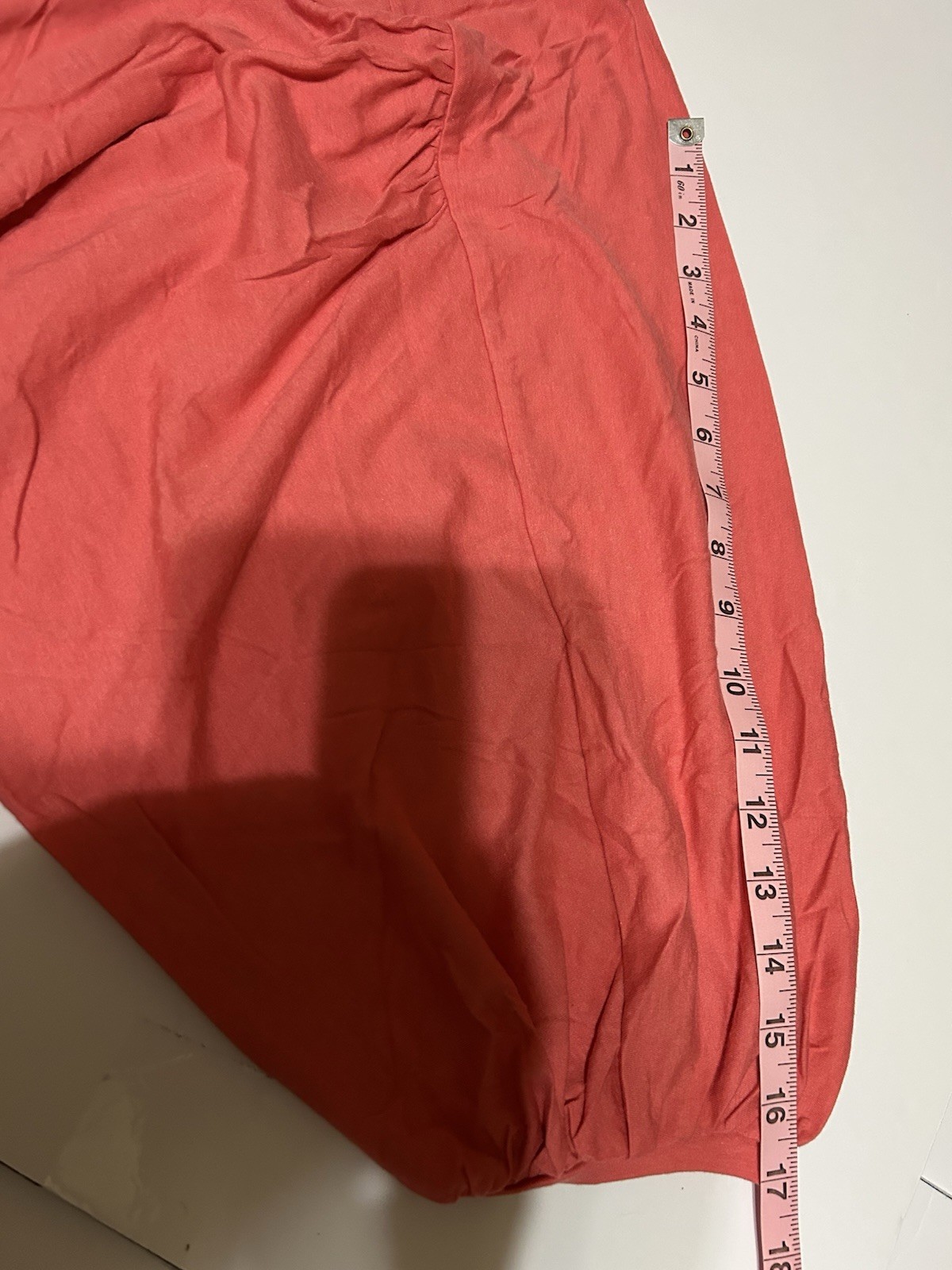 a.n.a. Women’s 1X Pullover Blouson Top Coral Boho Cottage Core NWOT