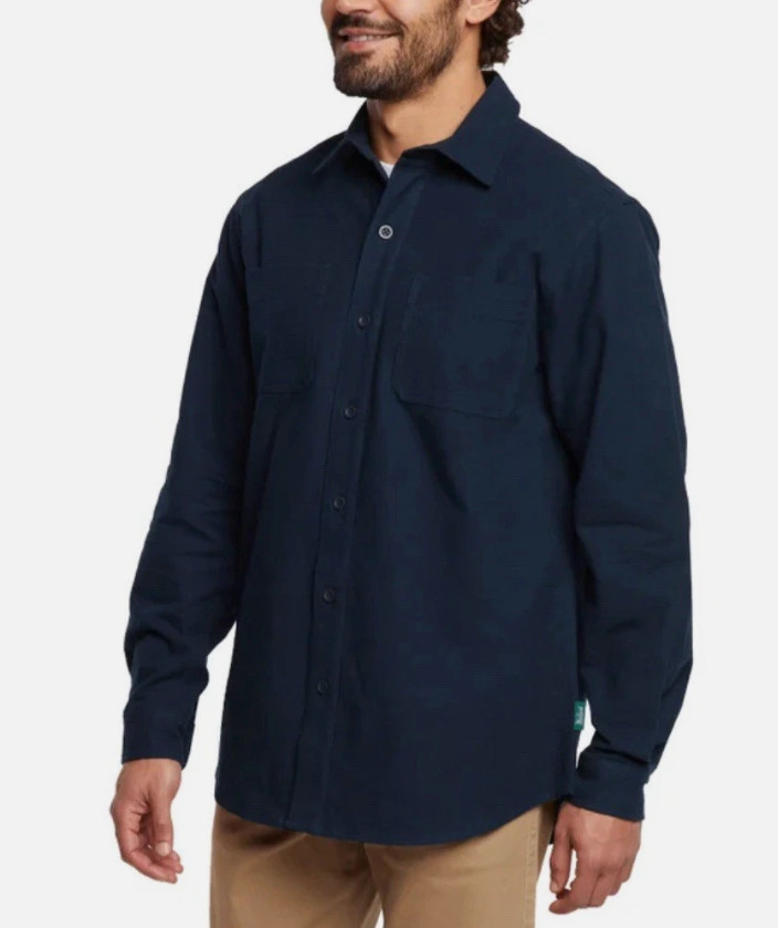 Woolrich Men’s 100% Cotton Chamois Shirt Blue Size XL