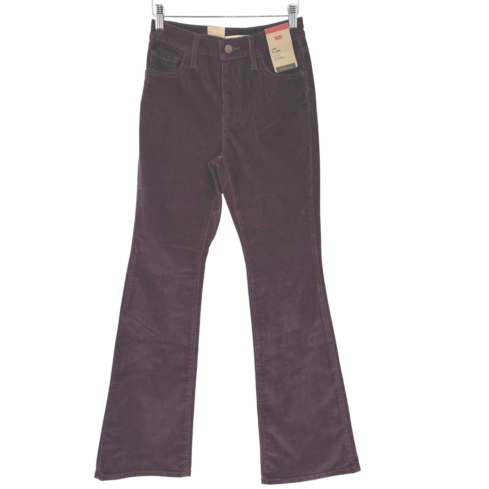 Levi’s 726 High Rise Flare Corduroy Pants Purple Plum Women’s Size 26 NWT