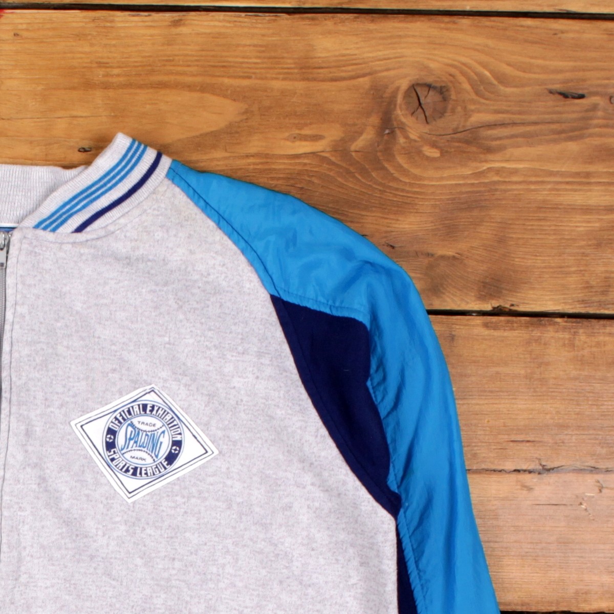 Vintage Spalding Track Jacket XL 90s Sports Grey