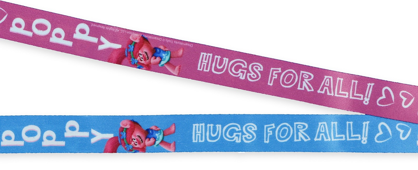 Trolls Lanyard Poppy Hugs Breakaway Badge ID Holder With 1 1/2″ Rubber Charm