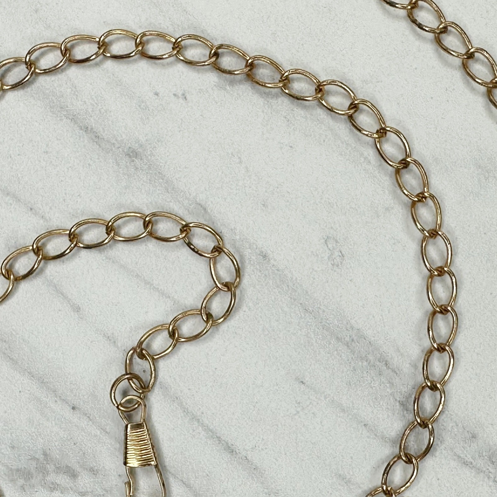 Gold Tone Oval Link Chain Bag Strap Replacement Crossbody Shoulder Handbag 46″