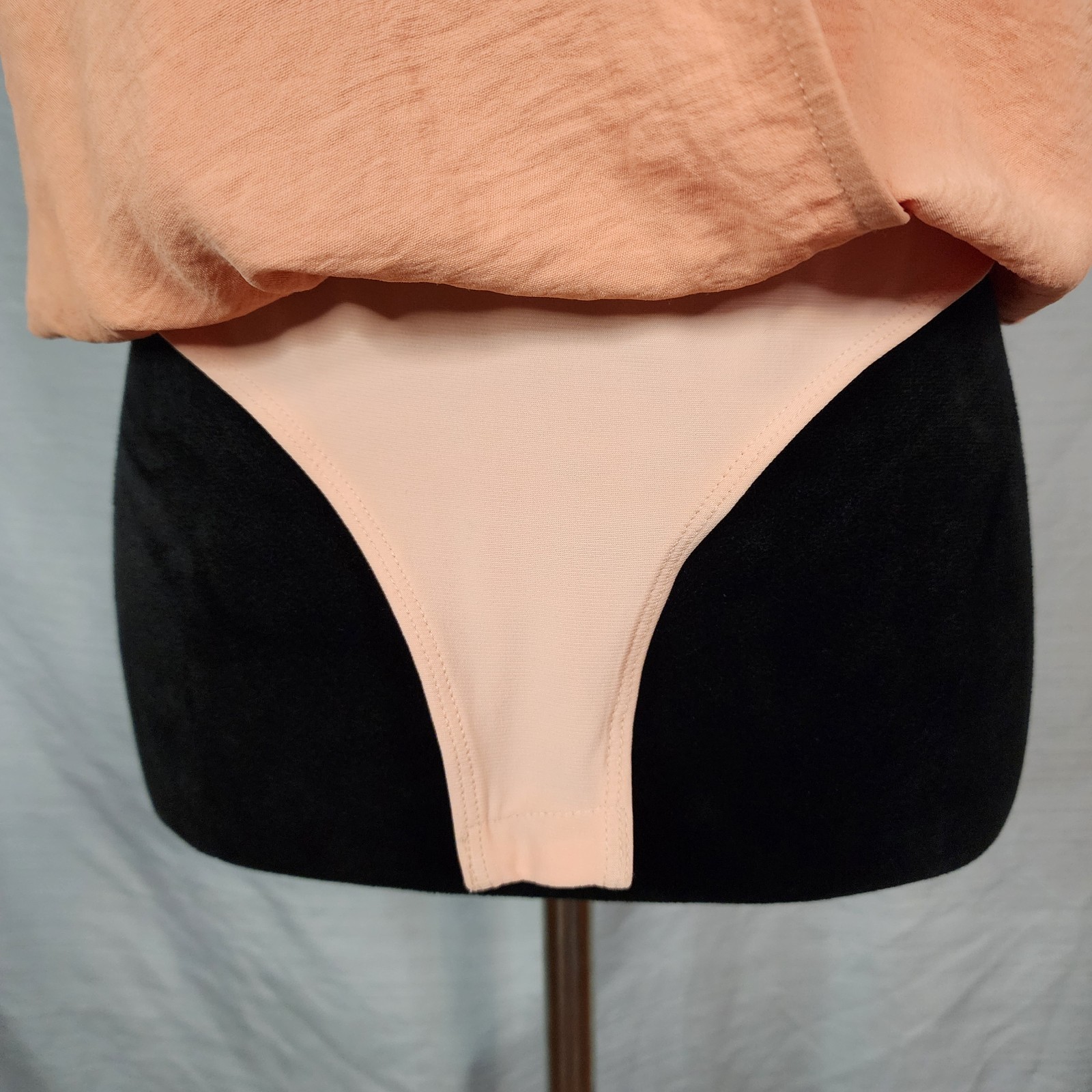 GILLI Size Small Orange Coral Pleated Snap Surplice Faux Wrap Bodysuit Blouse