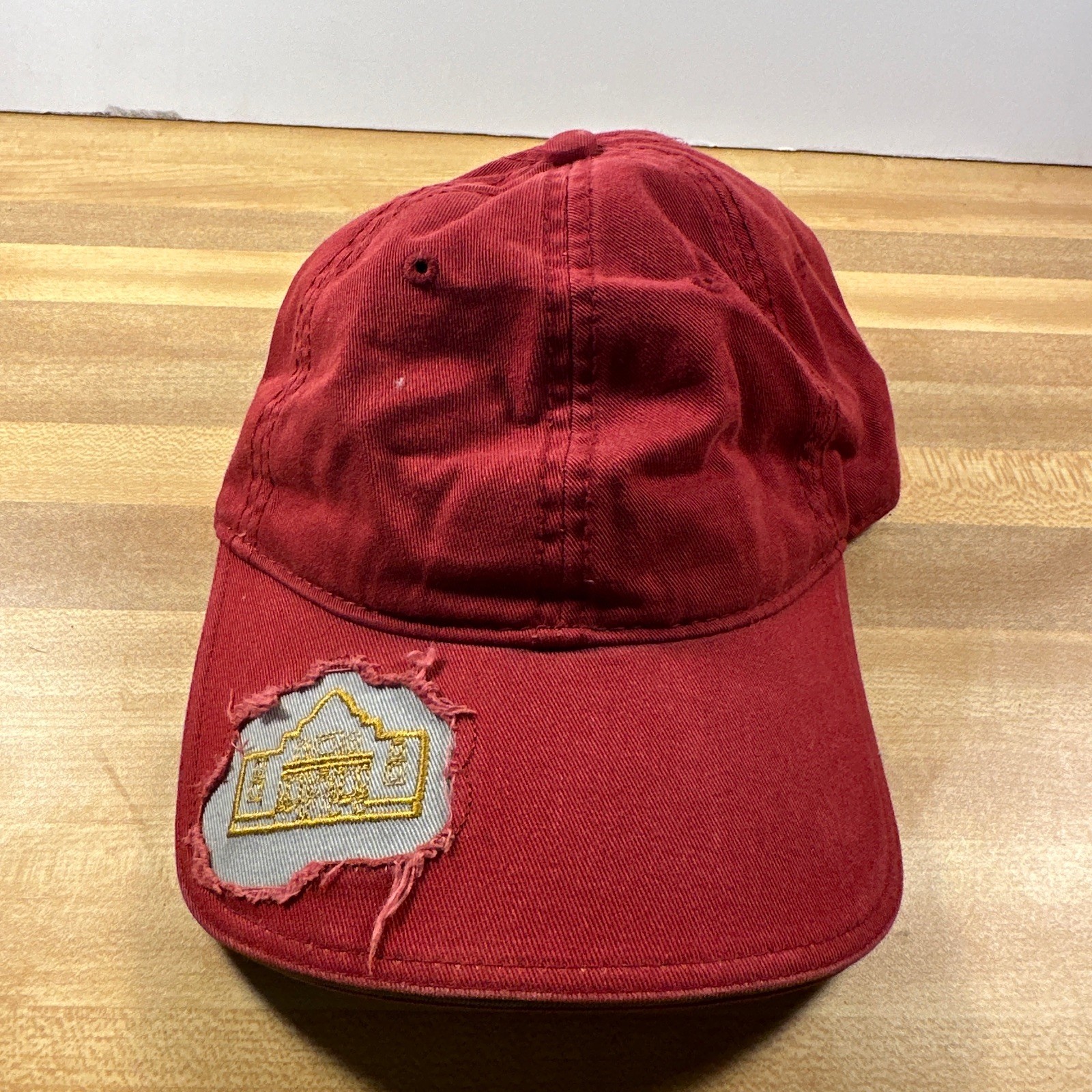Red House Hat Adjustable Adult Size OSFA Red Baseball Cap