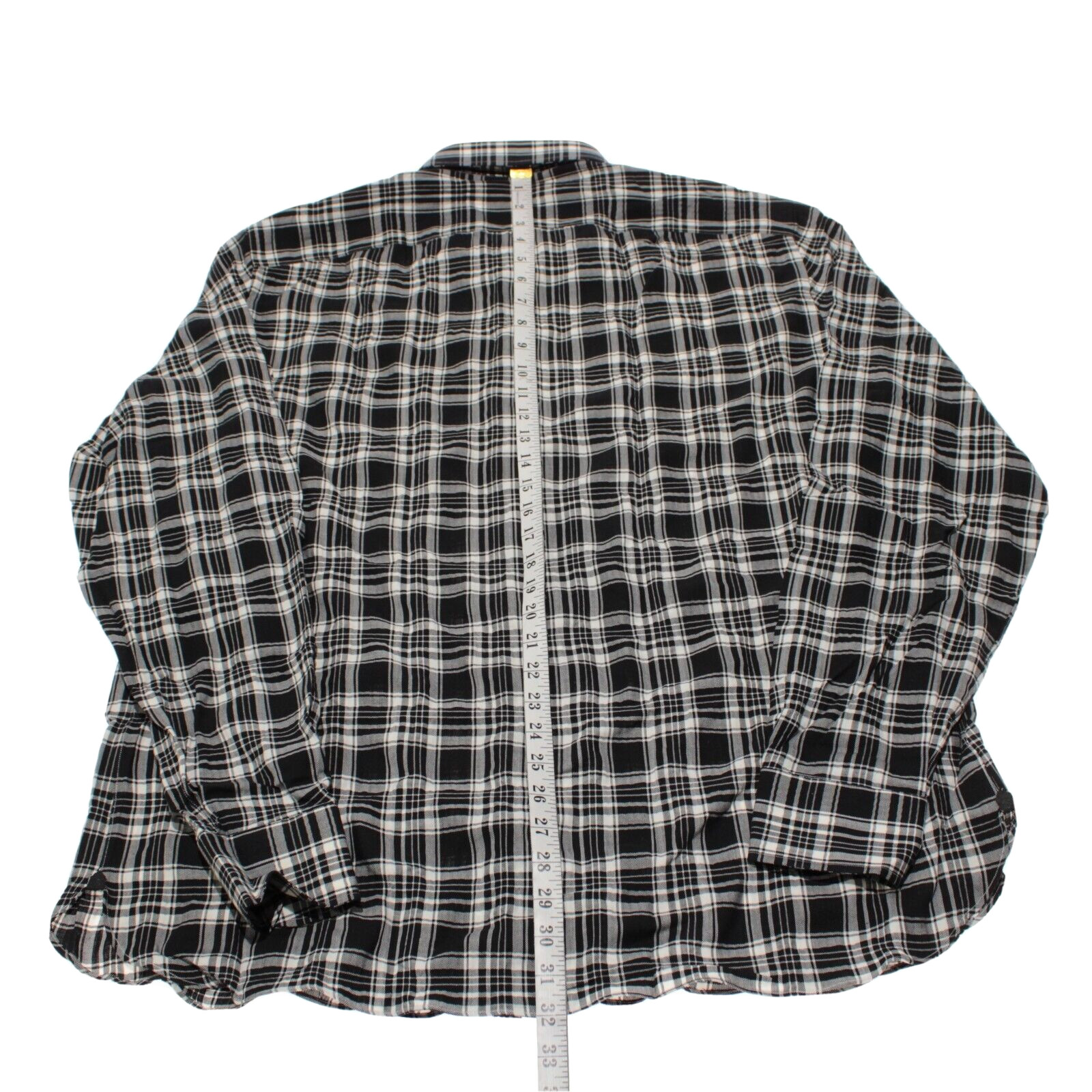 Borriello NWOT Casual Button Down Shirt Size 18.5 46 In Black W/ White Plaid