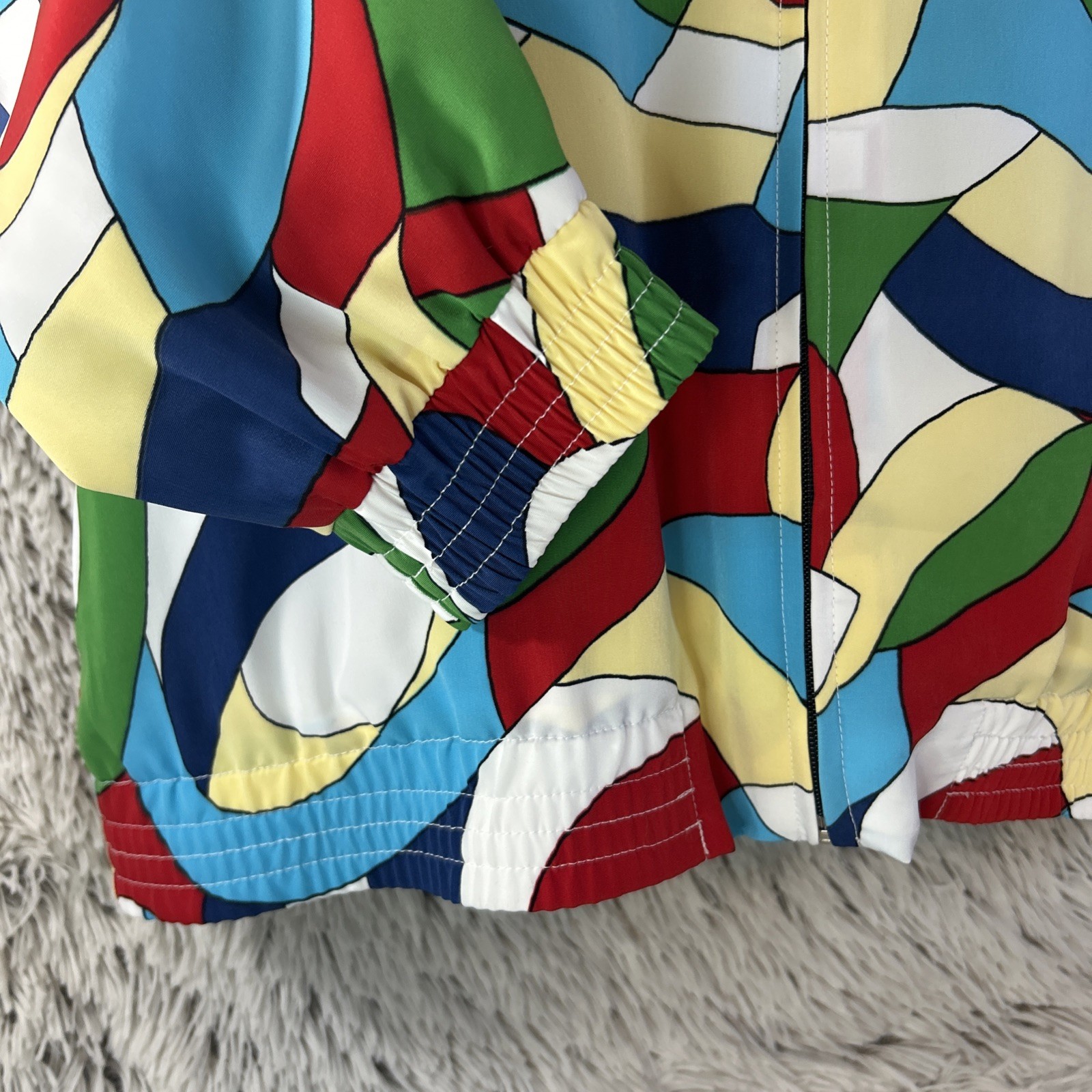 Colorful 90’s Bold Zip Up Lightweight Jacket Bomber Hip Hop Medium