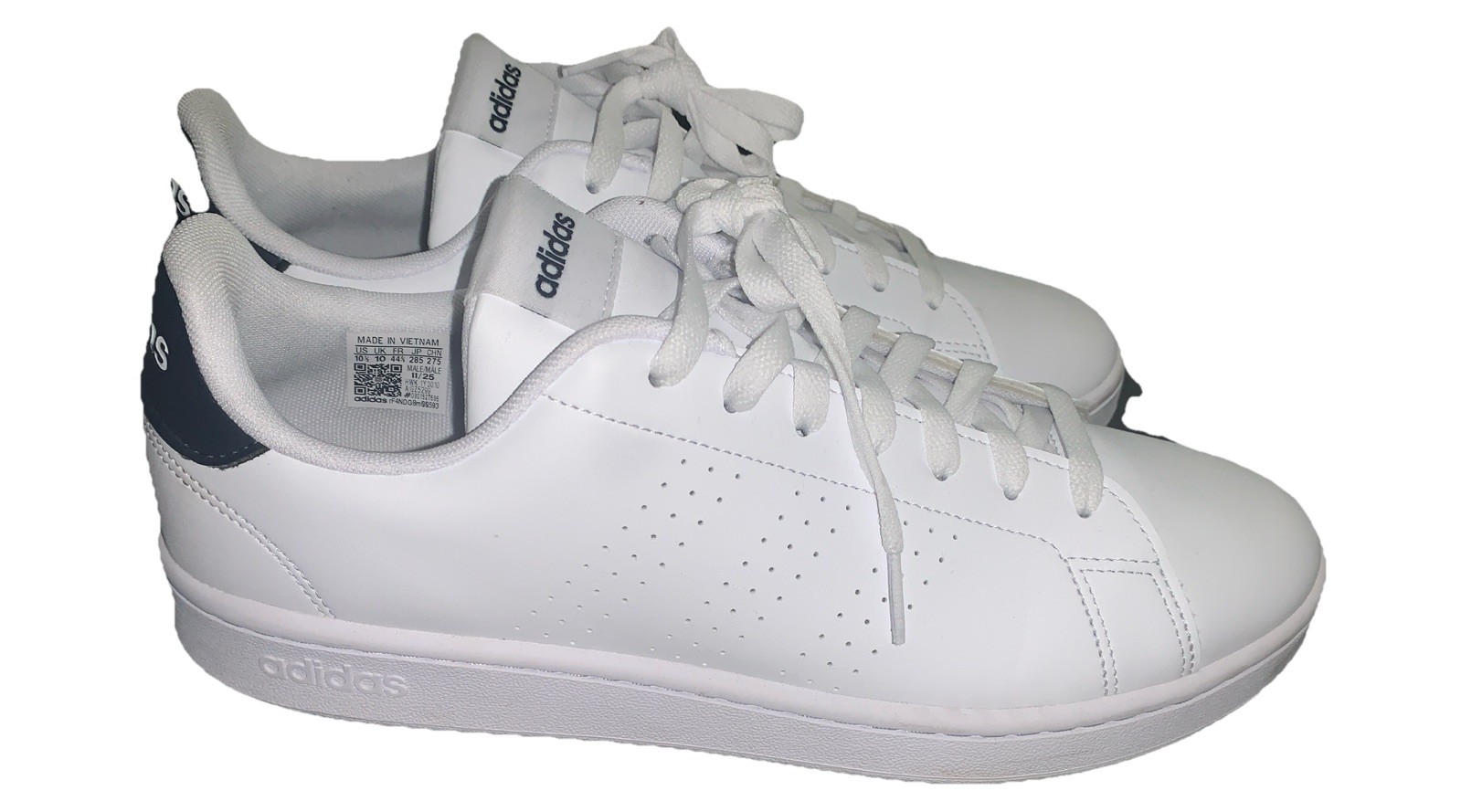 Size 10.5 – Adidas Advantage White Legend Ink Mens Shoes With Box
