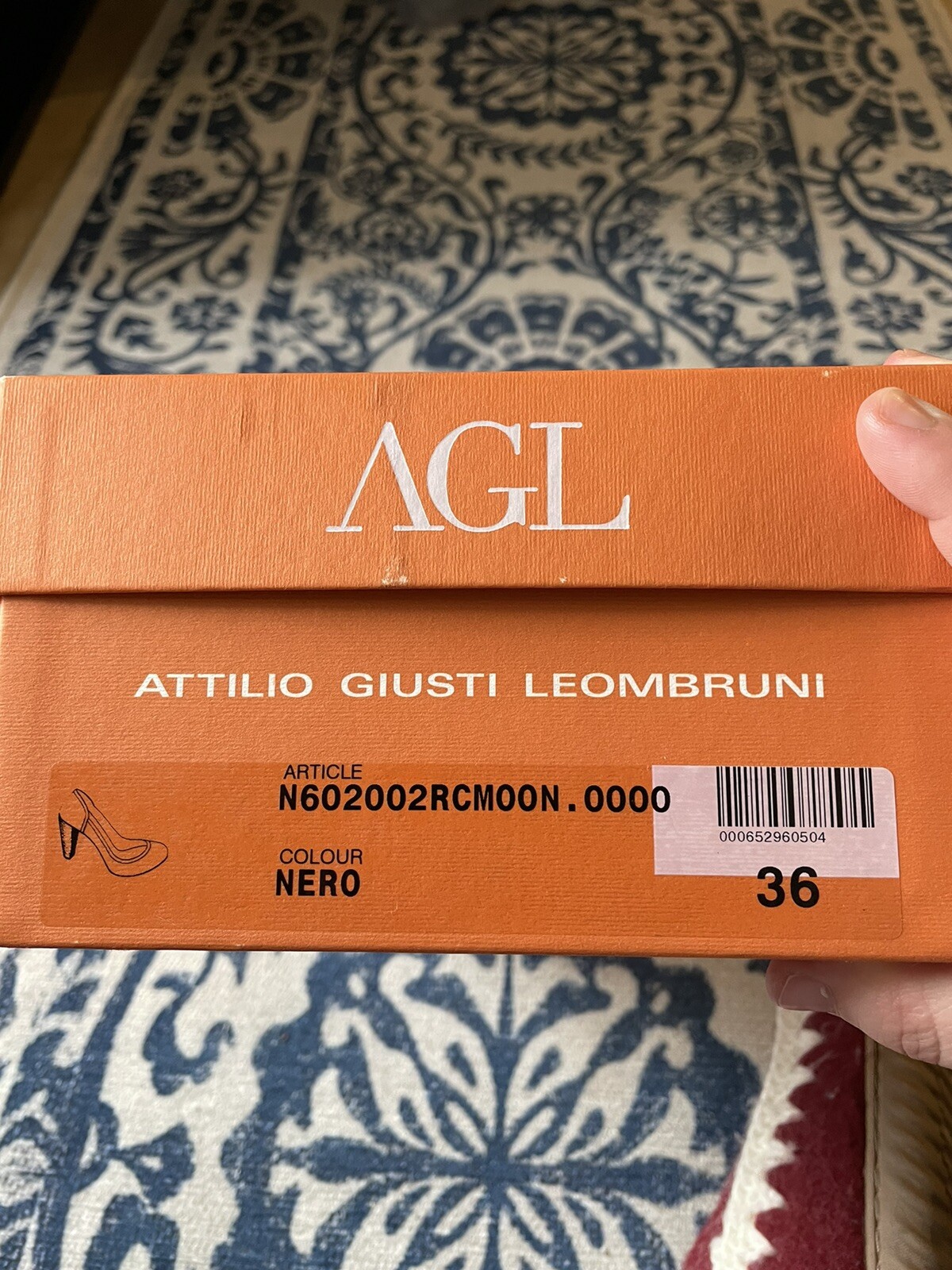 AGL Attillio Giusti Leombruni black patent leather pumps 36.5 heels almond toe