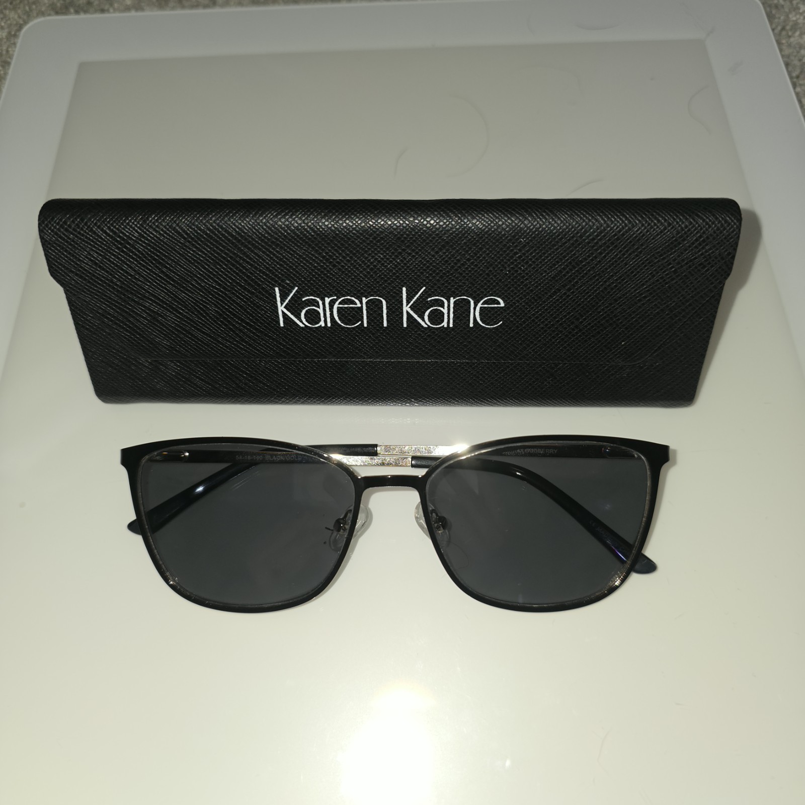 Karen Kane Cloudberry Sunglasses Black Gold Metal Cat Eye 54-16-140