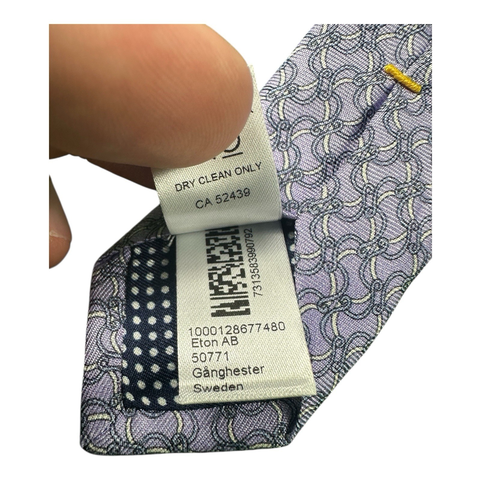 ETON Purple Pure Silk Men’s Rope AOP Men’s Tie 3.25 Inch Width NWT 170$