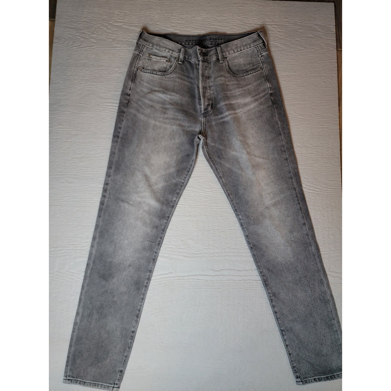 American Eagle High Rise Girlfriend Jeans Gray Washed Denim Pants Women 10