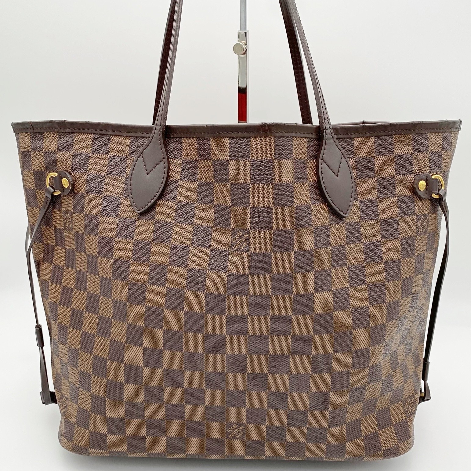 Authentic LOUIS VUITTON Neverfull MM Damier Ebene Canvas N51105 CA4079 A1209