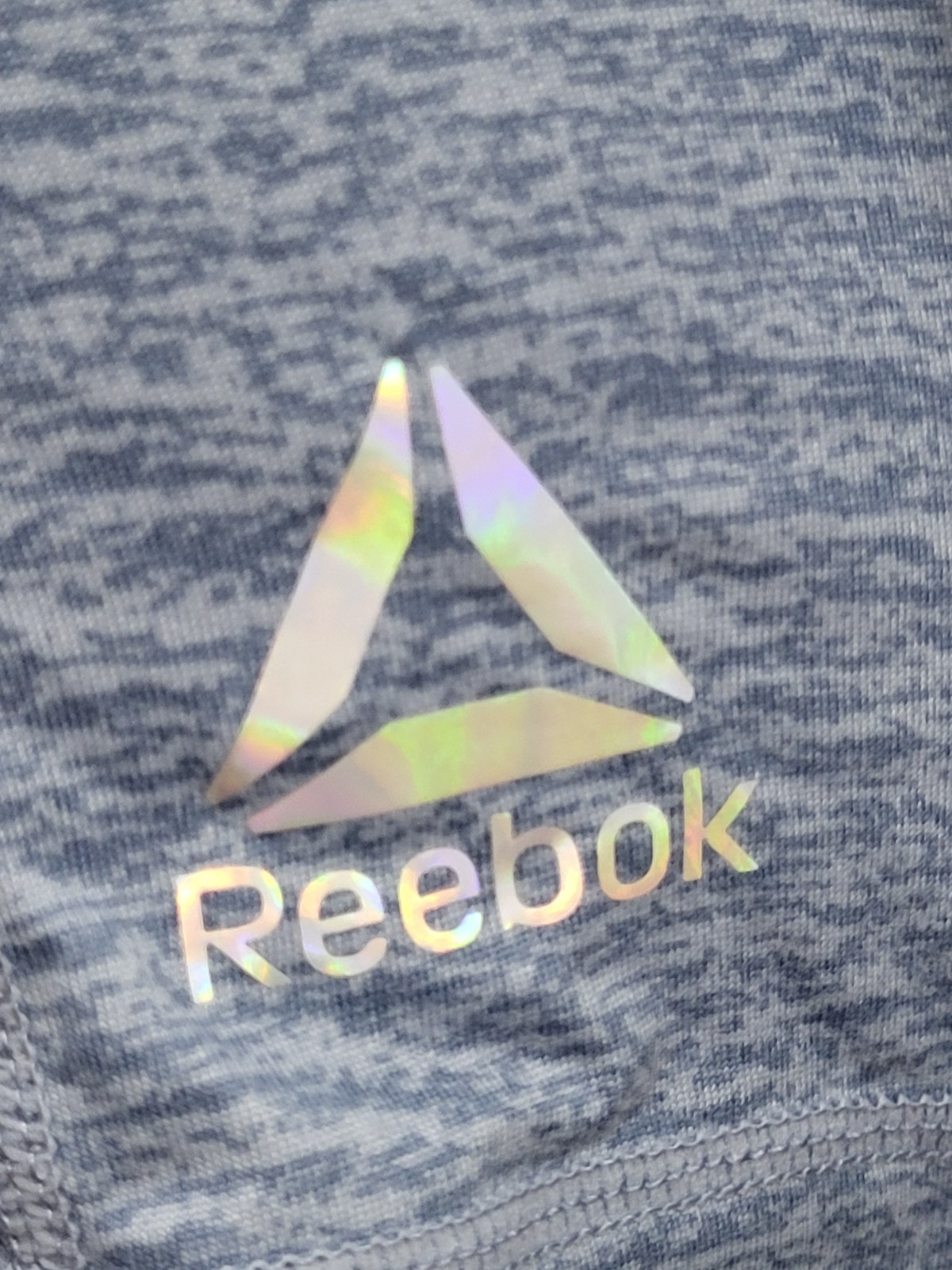 Reebok Women’s Blue Heather Long Sleeve Soft Underwear Top Logo Casual Size Med