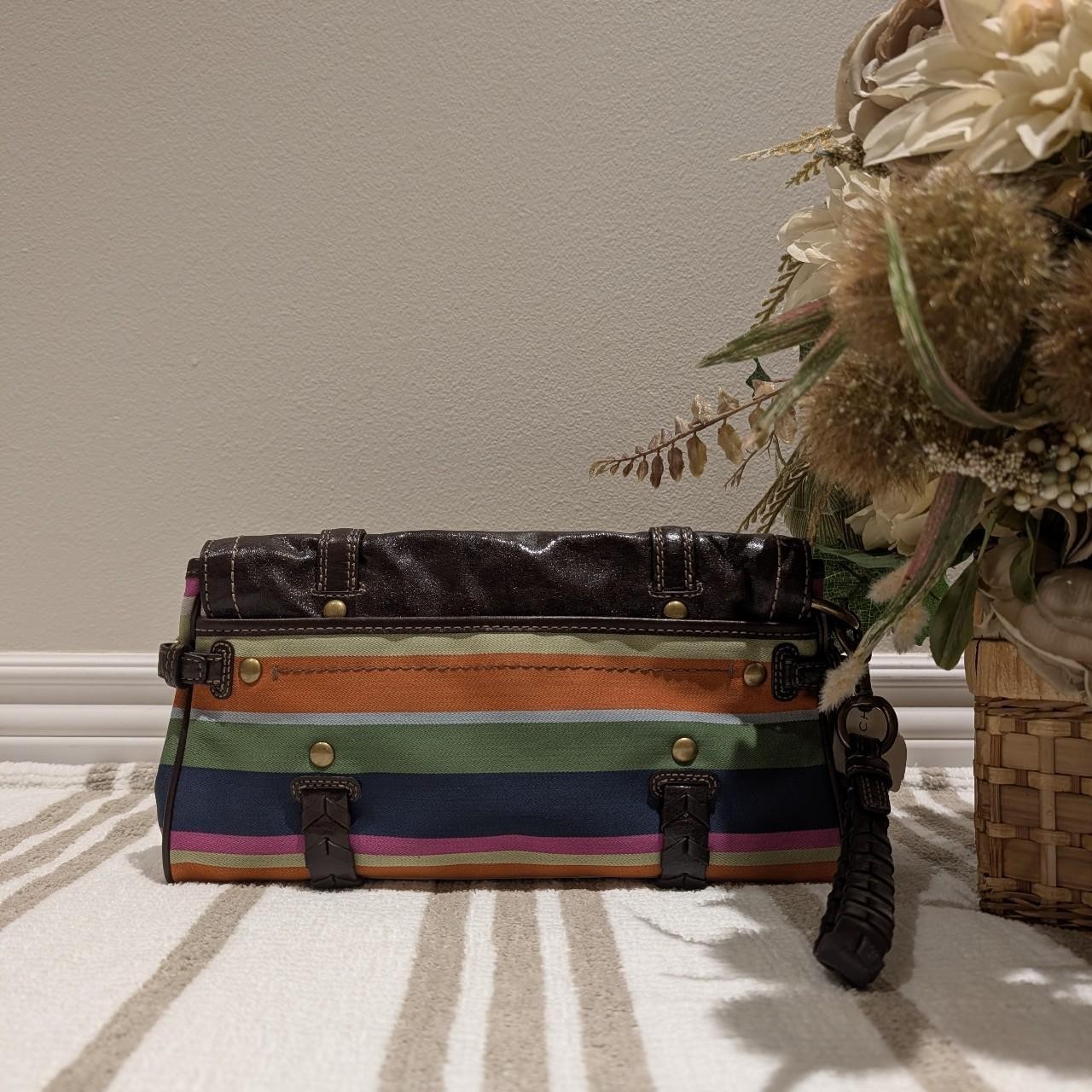 Coach Limited Edit Bag Y2k 65th Anniversary Legacy Wool Striped Ovs Large Clutch
