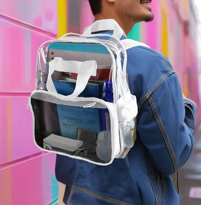 Dalix Clear White PVC Backpack