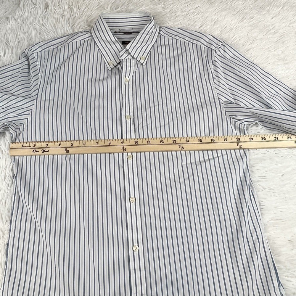 Michael Kors Mens long sleeve striped slim fit button up shirt