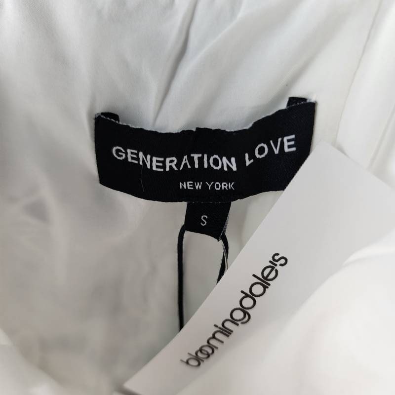 Generation Love Lisette 3D Lace Belted Dress Women’s S White Back Zip Closure