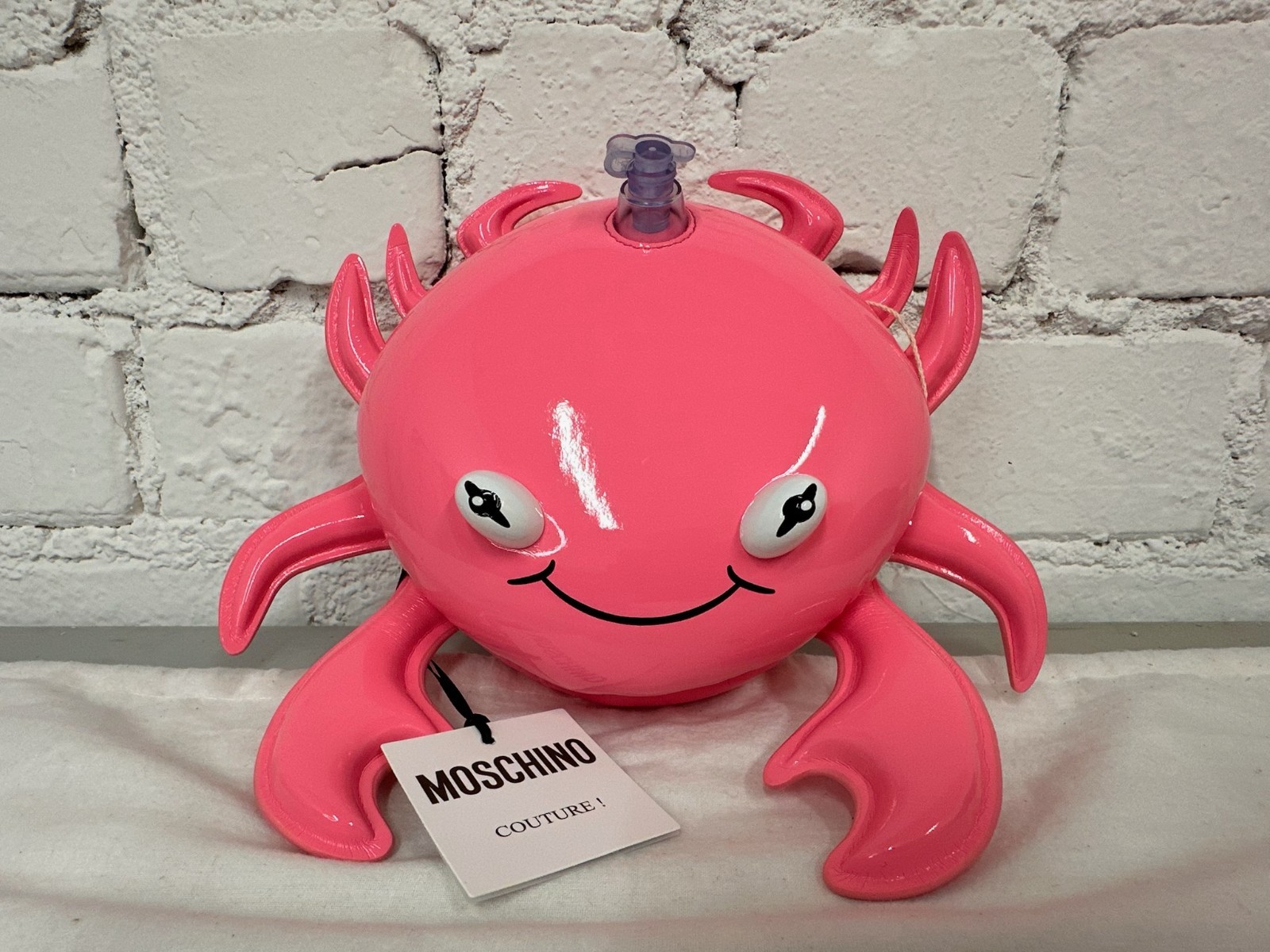 SS23 Moschino Couture Jeremy Scott Pink Inflatable Crab Patent Leather Bag