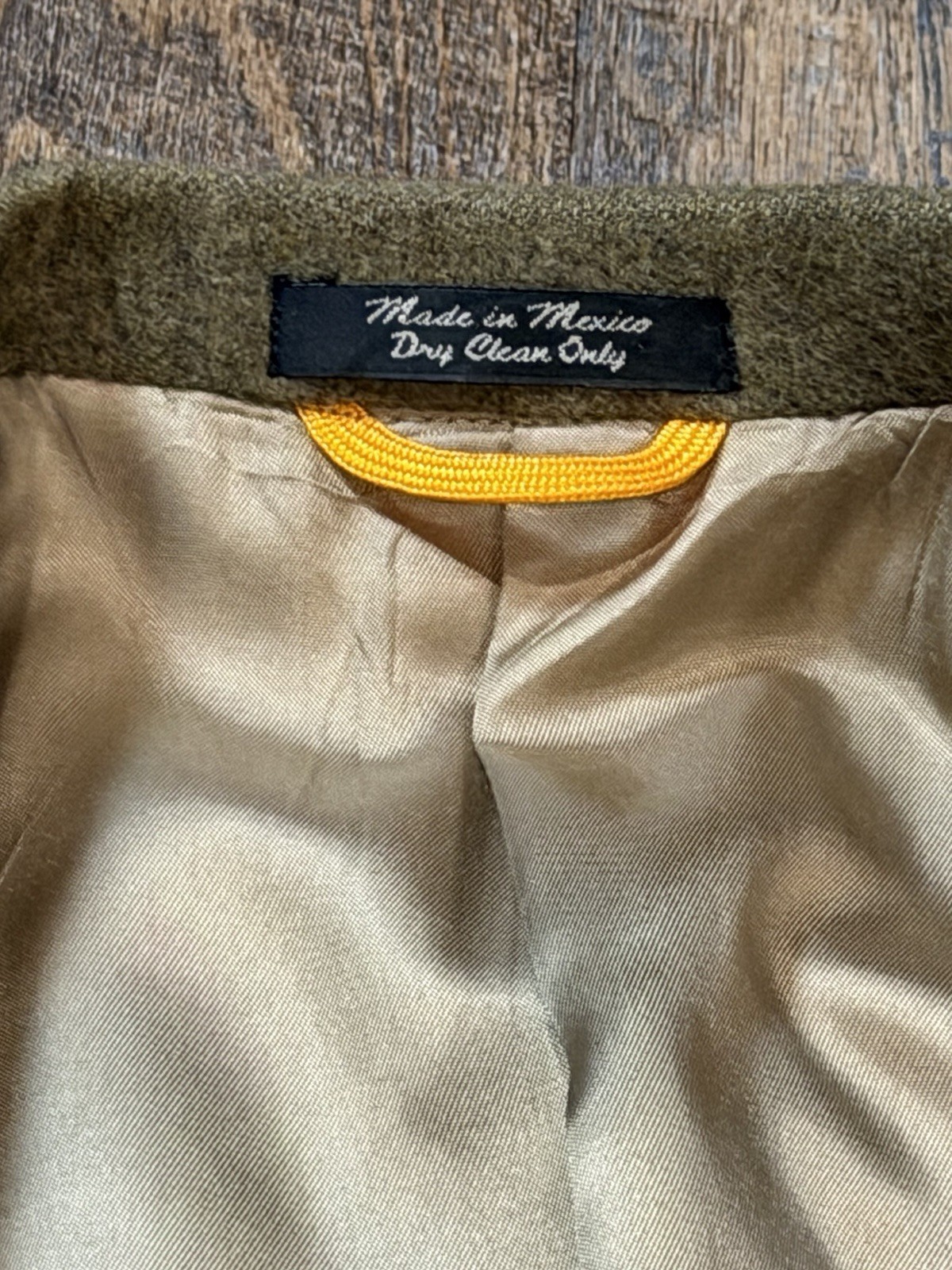 Vintage Bill Blass Black Label 100% Camel Hair Blazer Sport Coat Olive Green 42R