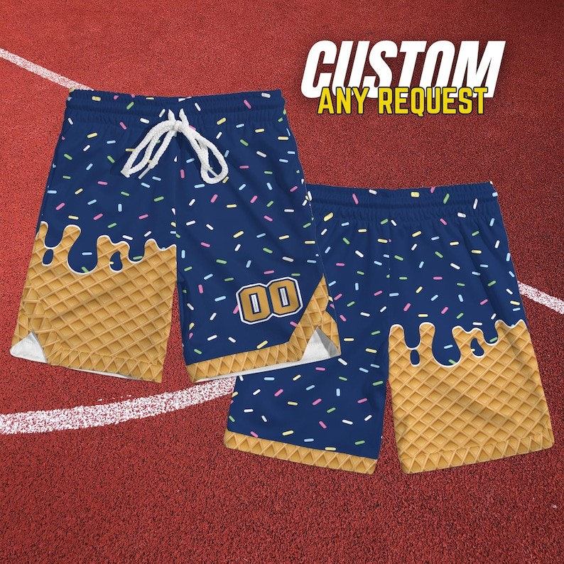 Baseball Jersey Shorts Kid – Youth Ice Cream Drip Sports Mesh Shorts Size 2T-YXL