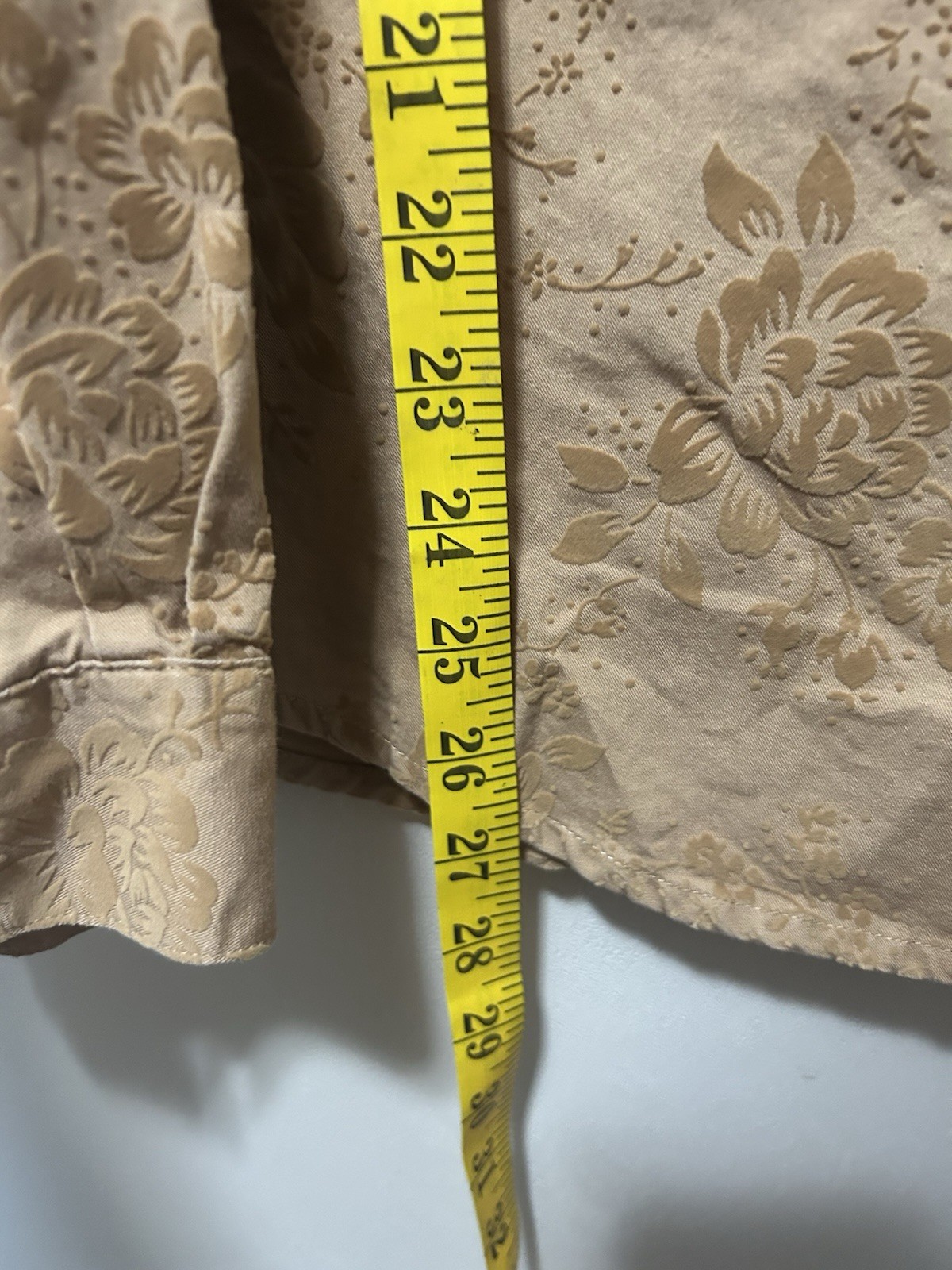 Lemon Grass Women’s Beige Button Up Long Sleeve Floral Print Size L